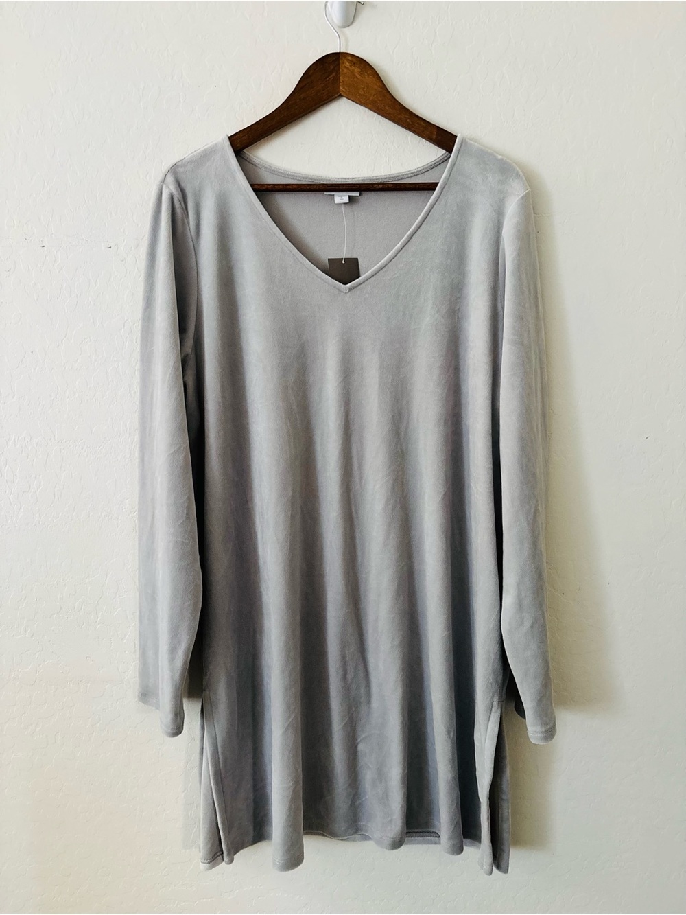 J. Jill Pure Jill Zinc Gray Tunic Dress XL Tall NWT Soft Stretch V-Neck